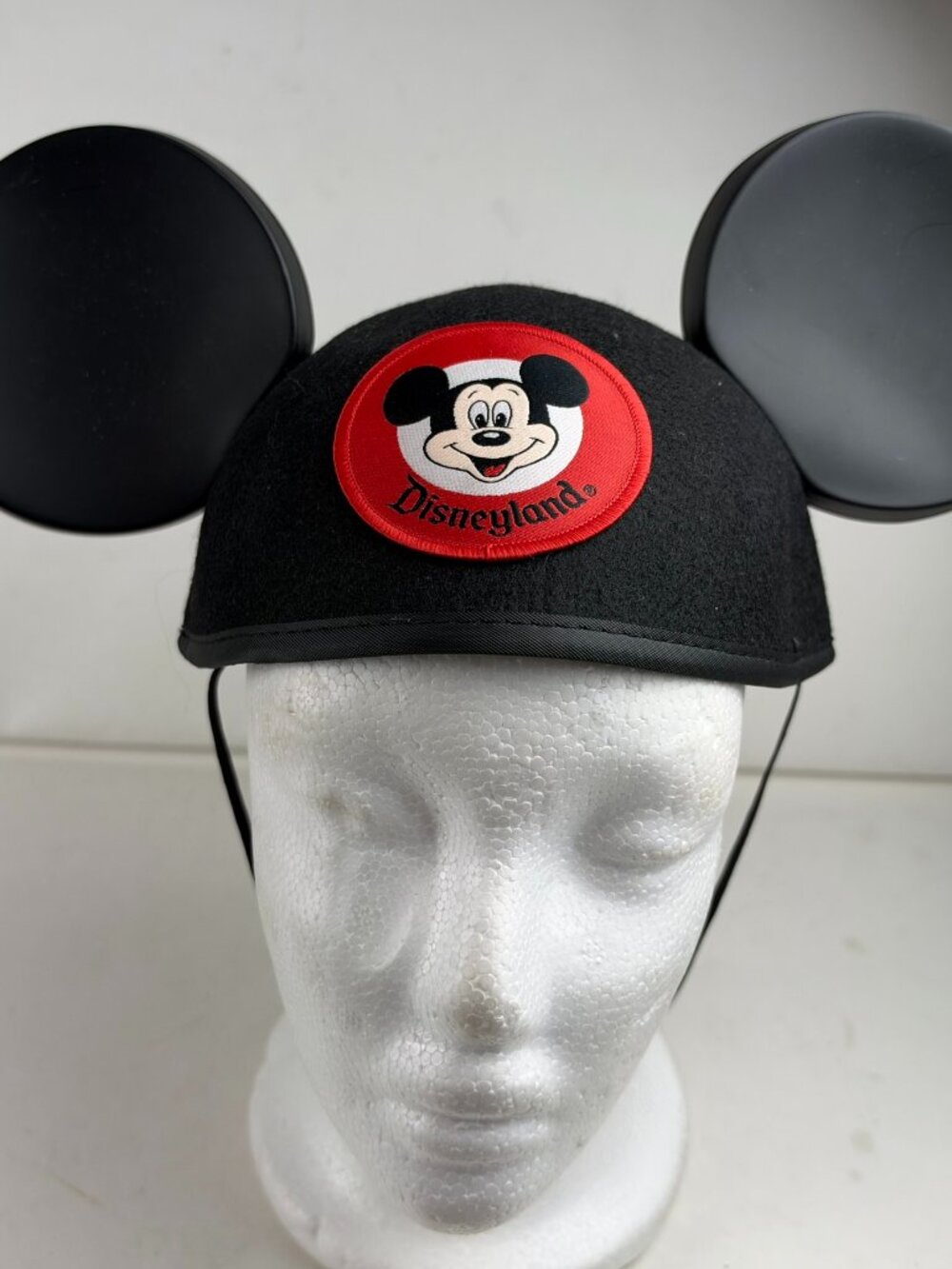 Disneyland Mickey Mouse Club Ear Hat Black Felt Plastic Ears Adult One Size OS